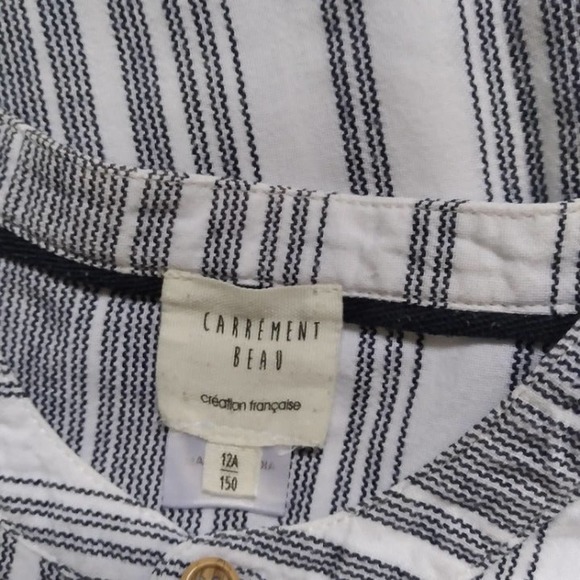 Carrement Beau pinstripe roll-up sleeve dress shirt size 12 - Picture 3 of 6